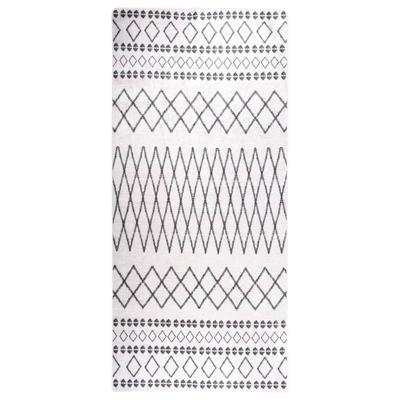 VidaXL Vloerkleed wasbaar anti-slip 80x300 cm zwart en wit