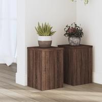 VidaXL Plantenstandaards 2 st 20x20x30 cm bewerkt hout bruin eiken - thumbnail