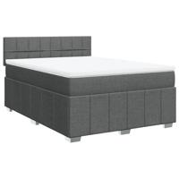 Boxspring met matras stof donkergrijs 160x200 cm - thumbnail