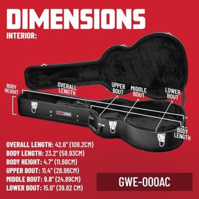 Gator Cases GWE-000AC houten koffer voor Martin 000 westerngitaar - thumbnail