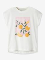 Ruimvallend t-shirt voor meisjes met NAME IT-print wit - thumbnail