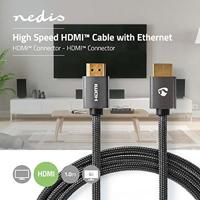 Nedis High Speed ??HDMI-Kabel met Ethernet | ARC | 1 m | Katoen | 1 stuks - CVTB34000GY10 CVTB34000GY10 - thumbnail