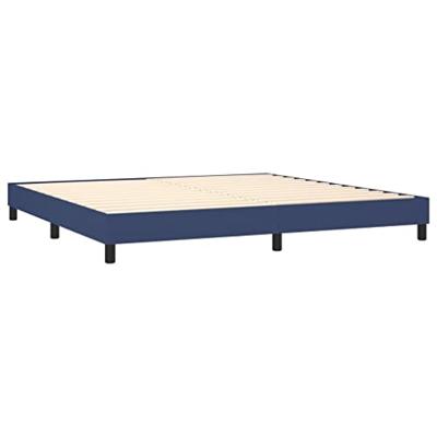 Boxspring met matras stof blauw 200x200 cm