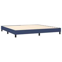 Boxspring met matras stof blauw 200x200 cm - thumbnail