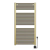 Elektrische Radiator BWS Lara 118.5x60 Cm Smart Wifi Geborsteld Messing PVD - thumbnail