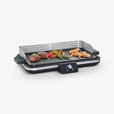 Verstelbare plancha tot 230°C - SEVERIN PG8564 - Verwijderbare antiaanbakplaat - Elektrische grill met vetopvangbak - Zwart - thumbnail