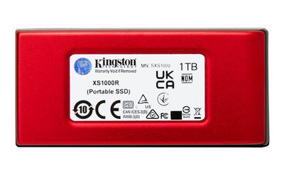 Kingston XS1000 1 TB Externe SSD harde schijf USB-C Rood SXS1000R/1000G