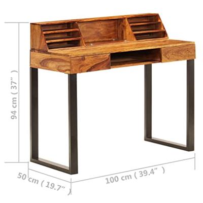 VidaXL Bureau 110x50x94 cm massief acaciahout en staal