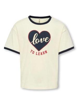 Kids ONLY winter top meisjes - wit - KogPella - loose fit, korte mouw