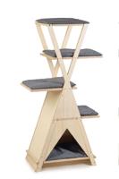 Hout krabmeubel mirza l60b40h135cm Beeztees - Designed by lotte - thumbnail