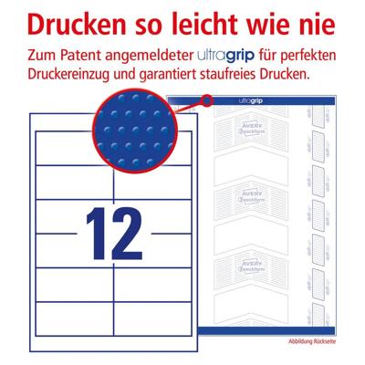 Avery-Zweckform 3659-200 Universele etiketten 97 x 42.3 mm Papier Wit 2640 stuk(s) Permanent hechtend Inkjet, Laser (zwart/wit), Laser (kleur), Kopiëren