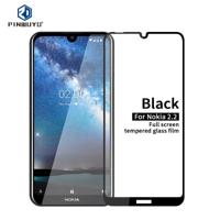 PINWUYO 9H 2.5D Full Screen Tempered Glass Film for Nokia 2.2(Black) - thumbnail