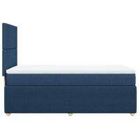Boxspring met matras stof blauw 90x200 cm - thumbnail