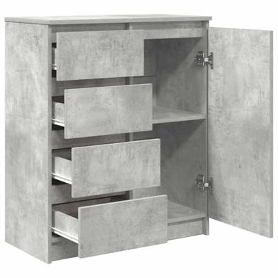 Dressoir met lades 71x35x84 cm spaanplaat betongrijs - thumbnail