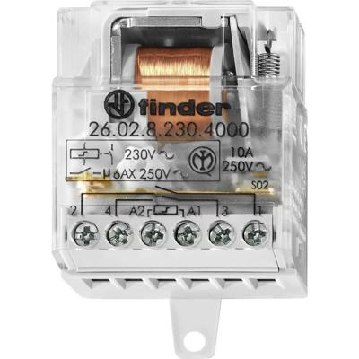 Finder 26.02.8.230.4000 Stroomstootschakelaar Inbouw 2x NO 230 V/AC 10 A 2500 VA 1 stuk(s)