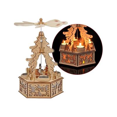 Premium Houten Kerst Piramide Met LED Kerstverlichting - 34 x Ø22,5cm Premium Houten Kerst Piramide Met LED Kerstverlichting - 34 x Ø22,5cm