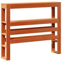 Hoofdbord met schappen 75 cm massief grenenhout wasbruin - thumbnail