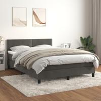 Boxspring met matras fluweel donkergrijs 140x190 cm - thumbnail