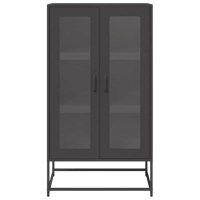 Hoge kast 68x39x123 cm staal zwart