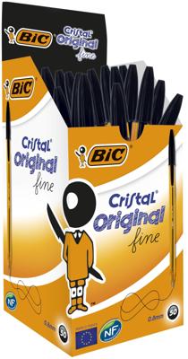 Balpen bic cristal f zwart