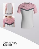 JAKO 6124K T-Shirt Iconic Kids - Zachtgrijs/Dusky Pink/Anthra Light - 140 - thumbnail