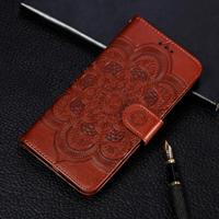 Mandala reliëf patroon horizontale Flip lederen case voor iPhone 11 Pro met houder & kaartsleuven & portemonnee & foto frame & Lanyard (bruin) - thumbnail
