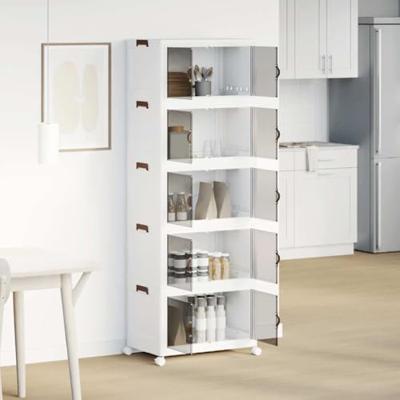 Opbergbox stapelbaar met wielen 5-laags 75 L 64x40x179 cm Opbergbox stapelbaar met wielen 5-laags 75 L 64x40x179 cm