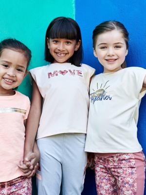 Sportieve 3-delige set voor meisjes ecru Sportieve 3-delige set voor meisjes ecru