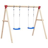VidaXL Schommelset met 2 zitjes 38x16 cm polyetheen blauw - thumbnail