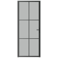 VidaXL Binnendeur 83x201,5 cm matglas en aluminium zwart - thumbnail