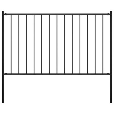 Hekpaneel met palen 1,7x0,75 m gepoedercoat staal zwart