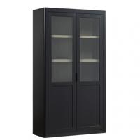 WOOOD Buffetkast 'Gunnar' Grenenhout, 217 x 120cm, kleur Mat Zwart - thumbnail