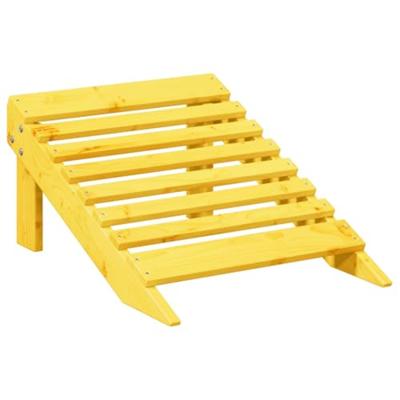 Stoel Adirondack met voetenbank massief vurenhout geel