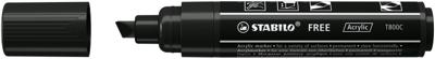 Acrylmarker stabilo free acrylic t800c zwart | 5 stuks