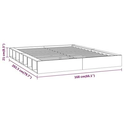Bedframe massief hout wit 150x200 cm