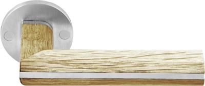 Formani Piet Boon TWO PBL22/50 deurkruk dubbel geveerd op rozet - mat RVS/eikenhout