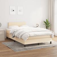 Boxspring met matras stof crèmekleurig 140x190 cm - thumbnail