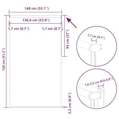 Rolgordijn verduisterend 140x130 cm stofbreedte 136,6 cm beige