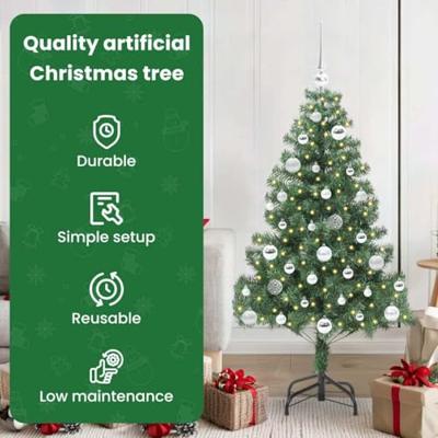 VidaXL Kerstboom met 150 led met standaard groen 150 cm pvc