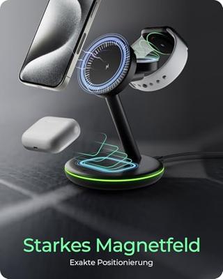 ICY BOX IB-SH102-CH Hoofdtelefoons, Smartphone, Smartwatch Zwart Snel opladen Binnen