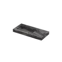 INK Pitch Wastafel keramische slab links met drain en front en side skirts zonder kraangat 100x45x9 Venice brown glossy - thumbnail