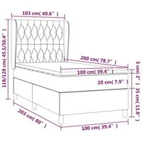 Boxspring met matras stof blauw 100x200 cm - thumbnail