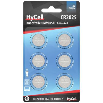 HyCell Knoopcel CR2025 3 V 6 stuk(s) 140 mAh Lithium CR2025