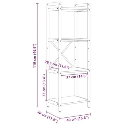 Boekenkast Gerookt eiken 40 x 30 x 118 cm Hout Boekenkast Gerookt eiken 40 x 30 x 118 cm Hout
