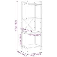Boekenkast artisanaal eikenkleurig 40 x 30 x 118 cm - thumbnail