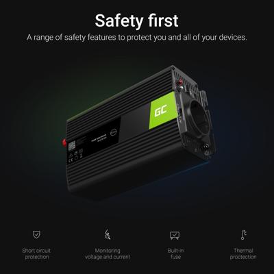 Green Cell INV08 Omvormer 1000 W 12 V - 230 V