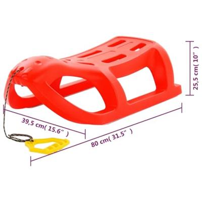 VidaXL Slee 80x39,5x25,5 cm polypropeen rood