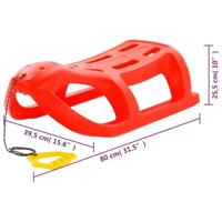 VidaXL Slee 80x39,5x25,5 cm polypropeen rood - thumbnail