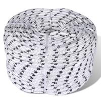 Boottouw gevlochten 8 mm 500 m polyester wit - thumbnail