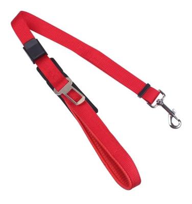 Nobleza Honden autogordel met handvat - Rood - Lengte verstelbaar